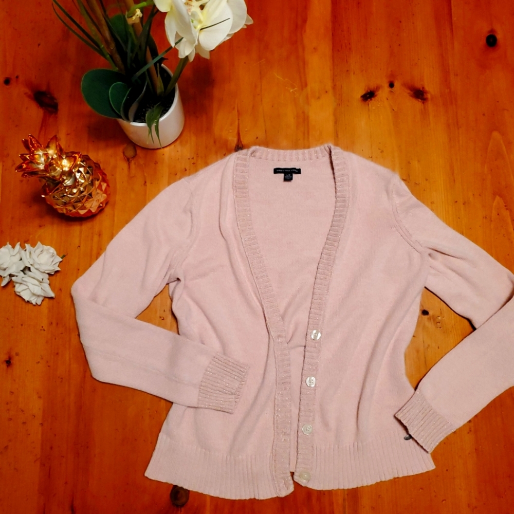 AE blush cardigan sweater large